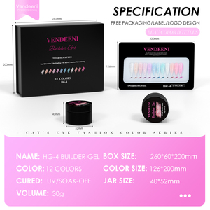 वेंडेनी कोई दर्द नहीं 12 रंग शिमर बिब जेल बिल्डर tपो हेमा फ्री ओम बिब नेल एक्सटेंशन जेल नाखून आपूर्तिकर्ता के लिए - Product Image 3