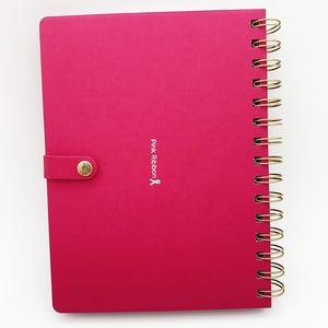 Agenda de cuero Pu rojo personalizable 2026 planificador diario espiral A5 cuaderno de tapa dura - Product Image 4
