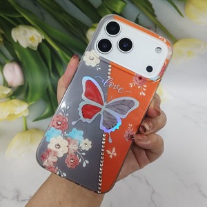 Funda Protectora para Teléfono con Diseño de Mariposa Holográfica, con Brillantina Floral y Pedrería, para <span class=keywords><strong>iPhone</strong></span> 17 Pro Max 16 15 14 13 12 11 <span class=keywords><strong>7</strong></span> 6 Samsung - Product Image 6