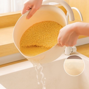 <b>Plastic</b> Rice Washing Bowls Vegetable Drainer Food Prep Bowl and Fruit Washer <b>Colander</b> for Kitchen - Product Image 1