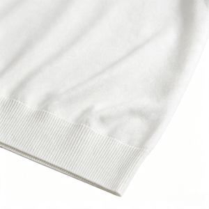 Maglietta Invernale Traspirante da Uomo, Lavorata a <span class=keywords><strong>Maglia</strong></span> con Motivo Jacquard su Un Lato, Collo a Costine, T-Shirt Bianca Casual Streetwear alla Moda - Product Image 6