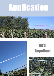 2023 SY Venta caliente láser Anti pájaro cinta cinturón disuasorio reflectante miedo Control de plagas repelente de doble cara para exteriores - Product Image 3