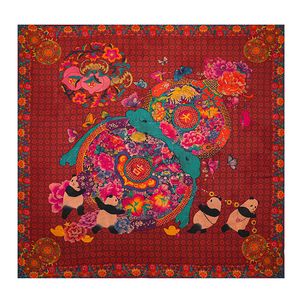 Écharpe en satin de soie à impression personnalisée pour femmes, design de luxe, écharpe en satin de soie à motif de muguet - Product Image 5