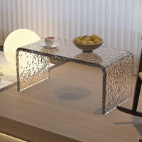 Table basse en acrylique transparente à structure en U intégrée pour la maison, le bureau et les bâtiments
