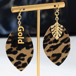 ต่างหูใบเสือดาวสไตล์ยุโรปและอเมริกา แฟชั่นเรียบง่าย สไตล์เย็นสบาย โดดเด่นไม่ซ้ำใคร ดูมีระดับและสร้างสรรค์ - Product Image 4