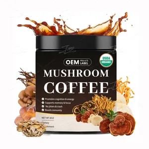 OEM 10 в 1 грибной кофе частная марка с 10 суперпродуктами Львы грива Рейши Чага Кордицепс шиитаке маитаке растворимый кофе
