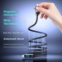 Kabel Pengisian Cepat Tipe-C 240W dengan Layar Digital dan Bahan Anyaman, Kompatibel dengan untuk untuk untuk