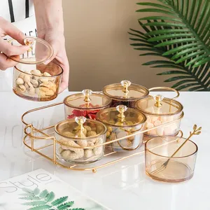 Assiette à salade de fruits secs, plats à collation, plateau à collation transparent avec couvercle, assiette en verre pour plateau à fruits secs - Product Image 2
