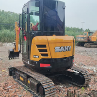 Mini-excavatrice Sany SY35 d'occasion ultra-compacte à oscillation de queue nulle, haute maniabilité, fiable, pour espaces urbains étroits