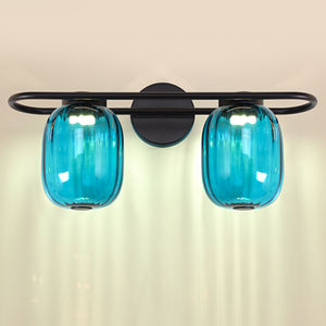 Lampe murale simple en verre pour miroir, lampe de coiffeuse, lampe de miroir de salle de bain, style nordique, lumière frontale en cristal, lampe murale américaine - Product Image 1