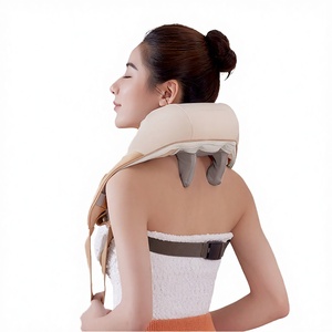 Masseur de nuque et d'épaules sans fil avec télécommande, moteur sans balais silencieux 6D pour un massage profond des tissus, soulage la douleur, massage shiatsu par roulement - Product Image 1