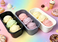 Boîte à crème glacée en PP de qualité alimentaire, résistance aux basses températures (-25°C) pour un emballage sûr des aliments surgelés, OEM