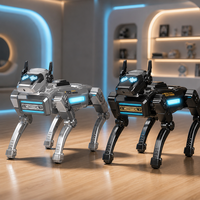 Robot chien éducatif programmable avec commandes vocales, contrôle gestuel, télécommande, expressions LED, construction en plastique