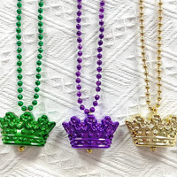 Colliers de perles en vrac pour le Mardi Gras, perles de fête en plastique colorées pour le carnaval, le festival de la Nouvelle-Orléans, la décoration des défilés