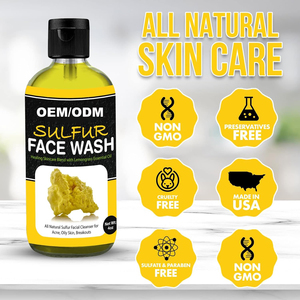 10% soufre nettoyant pour le visage doux <span class=keywords><strong>dégraissant</strong></span> <span class=keywords><strong>Anti</strong></span>-acné exfoliant tout <span class=keywords><strong>naturel</strong></span> soufre nettoyant pour le visage 4oz - Product Image 4
