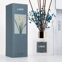 Diffuseur de parfum d'ambiance longue durée 2026, ensemble de 100 ml avec bouteille en verre transparent, fleurs séchées, parfum d'intérieur naturel, aromathérapie essentielle