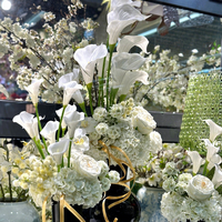 Nouvelle Arrivée Grande Pivoine Blanche Artificielle en Latex Réaliste pour Décoration Hôtelière de Noël, Pivoine au Toucher Réel
