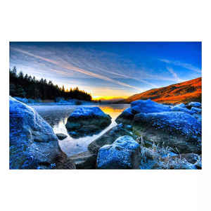 <span class=keywords><strong>Peinture</strong></span> acrylique personnalisée de paysage de <span class=keywords><strong>montagne</strong></span> de <span class=keywords><strong>lac</strong></span> d'art de mur d'impression de photo numérique de vue nordique - Product Image 2