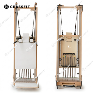 GRASSFIT Cama de Pilates con Estructura de Madera de <span class=keywords><strong>Arce</strong></span> y Haya Empalmada, Máquina Reformer de Pilates Profesional de Madera Maciza para Uso Comercial - Product Image 3