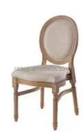 Chaise Louis en résine imitation bois avec dossier et assise rembourrés, démontable, pour mariage, banquet, salle à manger, location événementielle, restaurant