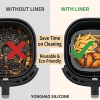 Moule carré en silicone pour friteuse à air, certifié FDA, réutilisable, qualité alimentaire, sans BPA, résistant à la chaleur, 22,5x22,5x5,5 cm, compatible four et lave-vaisselle