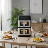 Marque Grande Friteuse à Air Électrique Multifonctionnelle 10 Pintes avec 2 Paniers en Acier Inoxydable