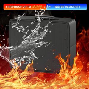 Large Capacity 4x6" Rectangle Silicone Coated Fiberglass Fireproof <b>Waterproof</b> Photo <b>Storage</b> <b>Box</b> Handle Classic Folding Design - Product Image 3