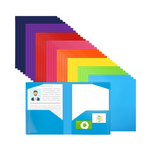 Cartelle in PP EOOUT da 32 pezzi con tasche, resistenti, a 4 tasche, formato lettera, <span class=keywords><strong>per</strong></span> ufficio e scuola, 8 colori assortiti - Product Image 1