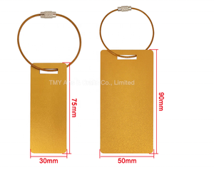 Hot bán trống kim loại nhôm vàng hành trình hành lý tag bán sỉ OEM Nhà cung cấp cho Laser khắc - Product Image 2