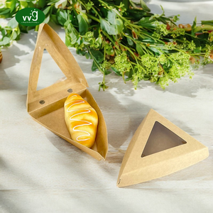 Vvg mini bánh <span class=keywords><strong>Pizza</strong></span> hộp lấy đi Đóng gói hộp đưa ra container tam giác duy nhất lát bánh <span class=keywords><strong>Pizza</strong></span> bao bì hộp với cửa sổ - Product Image 1