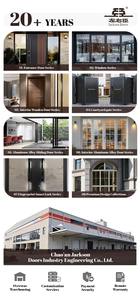 Porte d'entrée pivotante en bois massif résistante aux intempéries avec caméra et vitrine latérale en aluminium pour appartement professionnel - Product Image 6