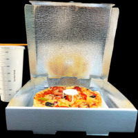 Boîte à pizza pliable en carton kraft blanc de haute qualité SP3222, doublée de papier aluminium, pour pizzeria