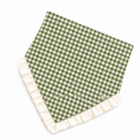 Bandana pour animaux de compagnie, foulard à carreaux pour chien, avec volant, en polyester respirant, accessoires pour animaux de compagnie, personnalisable OEM pour chiens de petite et moyenne taille, toutes saisons