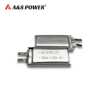 Baterai Lithium Polymer 3.7V 250mAh OEM Pabrik AS601530 untuk Peralatan Perlindungan Lingkungan