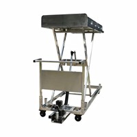 Chariot de morgue en acier inoxydable avec élévateur hydraulique pour corps, modèle STTC, avec formation sur site et garantie à vie