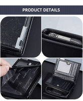 Baellerry Monedero De Cuero dompet kulit Pu pria, dompet bisnis ritsleting dua lipat