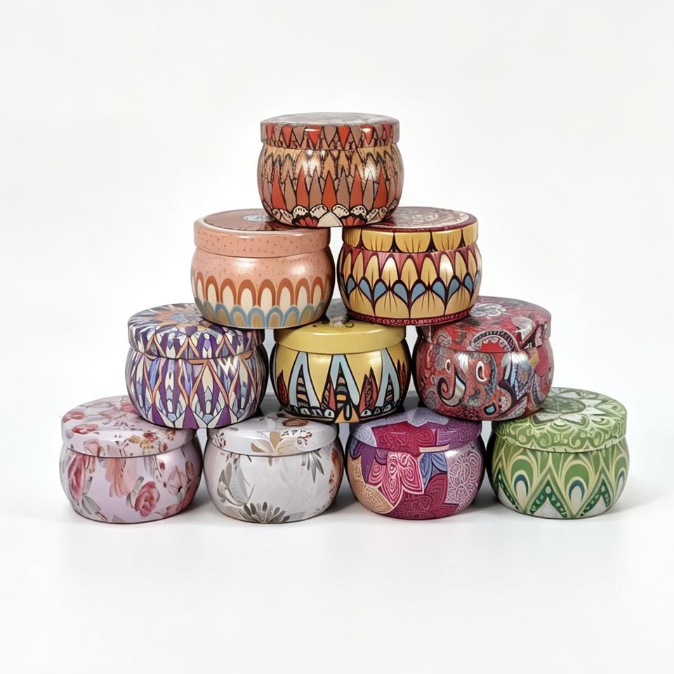 Empty Scented Candle Jar Metal Tin Box with Lid for Soy Wax Candle ...