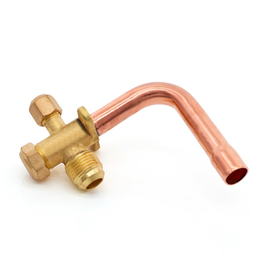 Van dịch vụ điều hòa không khí Van chặn khuỷu thẳng bằng đồng thau Phụ tùng làm lạnh Van chặn ống đồng - Product Image 3