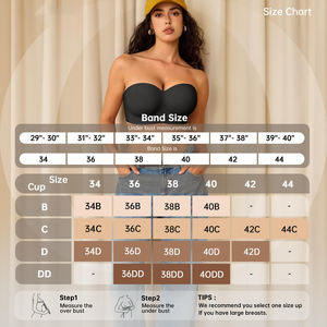 Sujetadores <span class=keywords><strong>sin</strong></span> tirantes para mujer, de alta calidad, suaves, inalámbricos, sexys, antideslizantes, con <span class=keywords><strong>relleno</strong></span> invisible, <span class=keywords><strong>sin</strong></span> costuras, para uso diario. - Product Image 4