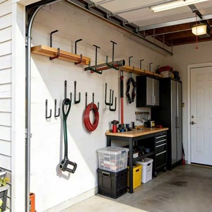 Crochet mural en métal en forme de J, robuste, pour rangement de garage, finition peinte, design tube rond - Product Image 2