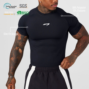 OEM Custom <strong>Men's</strong> Summer Polyester <strong>Dry</strong> <strong>Fit</strong> <strong>T</strong>-<strong>Shirt</strong> High Quality Workout Training Active Compression Gym <strong>T</strong> <strong>Shirt</strong> for <strong>Men</strong> - Product Image 2