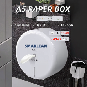 Distributeur mural de papier toilette A5 à déroulement central en ABS, support de rouleau en plastique pour salle de bain, boîte à mouchoirs - Product Image 2