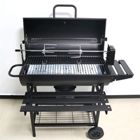 Machine à rôtir de porc robuste Barbecue fumeur BBQ broche rôtissoire rôtissoire gril charbon de bois barbecue avec gril électrique poulet