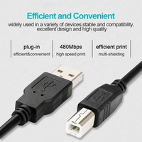 Cable de Impresora USB 2.0 de 1M, Tipo A Macho a Tipo B Macho, con Cobre Puro y PVC, Plug and Play