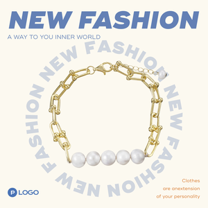 Bracelet en perles d'eau douce naturelles, forme boule, argent <span class=keywords><strong>Tai</strong></span> plaqué or 14 carats, classique, polyvalent, éblouissant, cadeau parfait pour toutes les occasions - Product Image 6