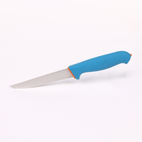 Couteau utilitaire à code couleur en gros d'usine, lame tranchante en acier inoxydable, manche antidérapant en PP bleu, couteau d'office de cuisine