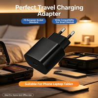 OEM EU Fişli USB C Şarj Cihazı Siyah Mat Tek Portlu Tip C Güç Adaptörü Kompakt Duvar Şarj Cihazı Akıllı Telefon Dizüstü Bilgisayar Toptan Satış