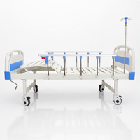 Lit d'hôpital avec barrière de sécurité en alliage d'aluminium, plateau en forme de C, tête de lit en ABS et PP, cadre en tube d'acier pour usage en salle médicale