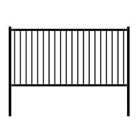 Paneles de valla de acero con parte superior plana de hierro forjado de seguridad 6x8 modernos Valla de jardín de acero de zinc galvanizado negro fácilmente disponible
