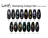 Lehchis Kit de Vernis à Ongles Gel Effet Œil de Chat 15ML, Motifs Étoiles et Fleurs, Effet Aurore Magnétique, Sans HEMA, Soak Off UV LED
